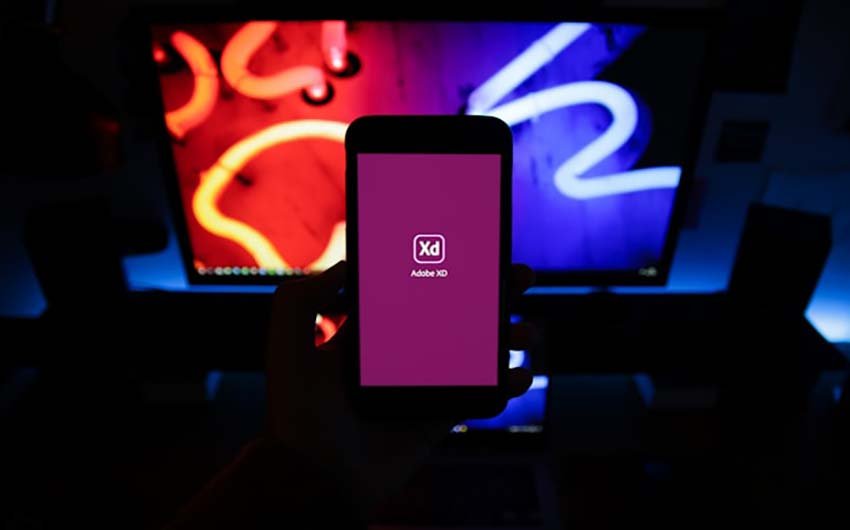 Arbeitsoberfläche von Adobe XD für UI-Design