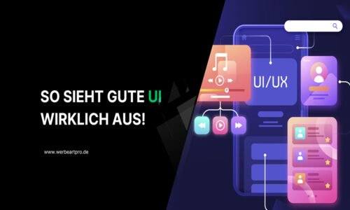 Grafik zur Erklärung von UI-Design: einfache Benutzeroberfläche mit klaren Elementen und moderner Struktur